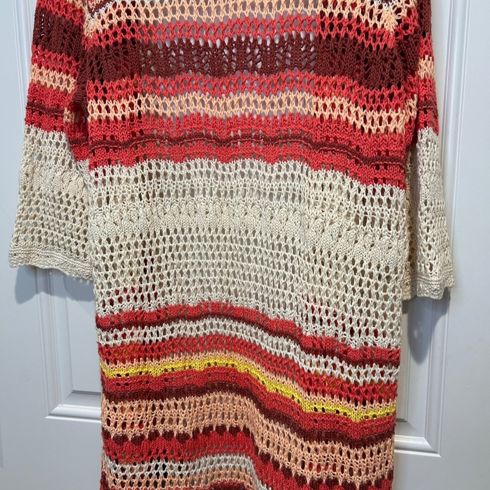 Torrid Open Knit Stripe Crochet Boho Duster‎ Cardigan Sweater Size 3 - Picture 8 of 8